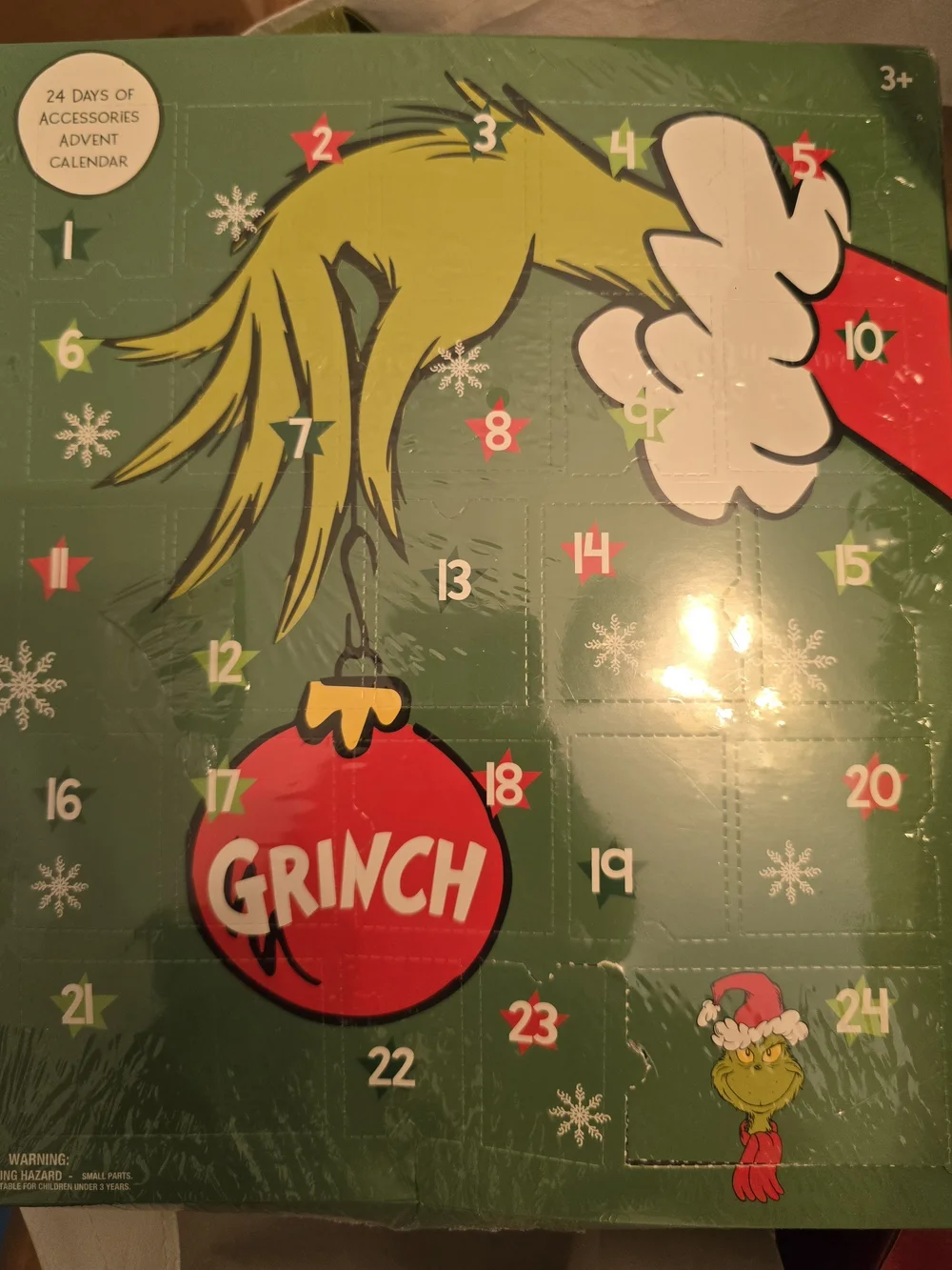Dr. Seuss The Grinch Green Advent Calendar - Holiday Countdown. Girls. NWT.